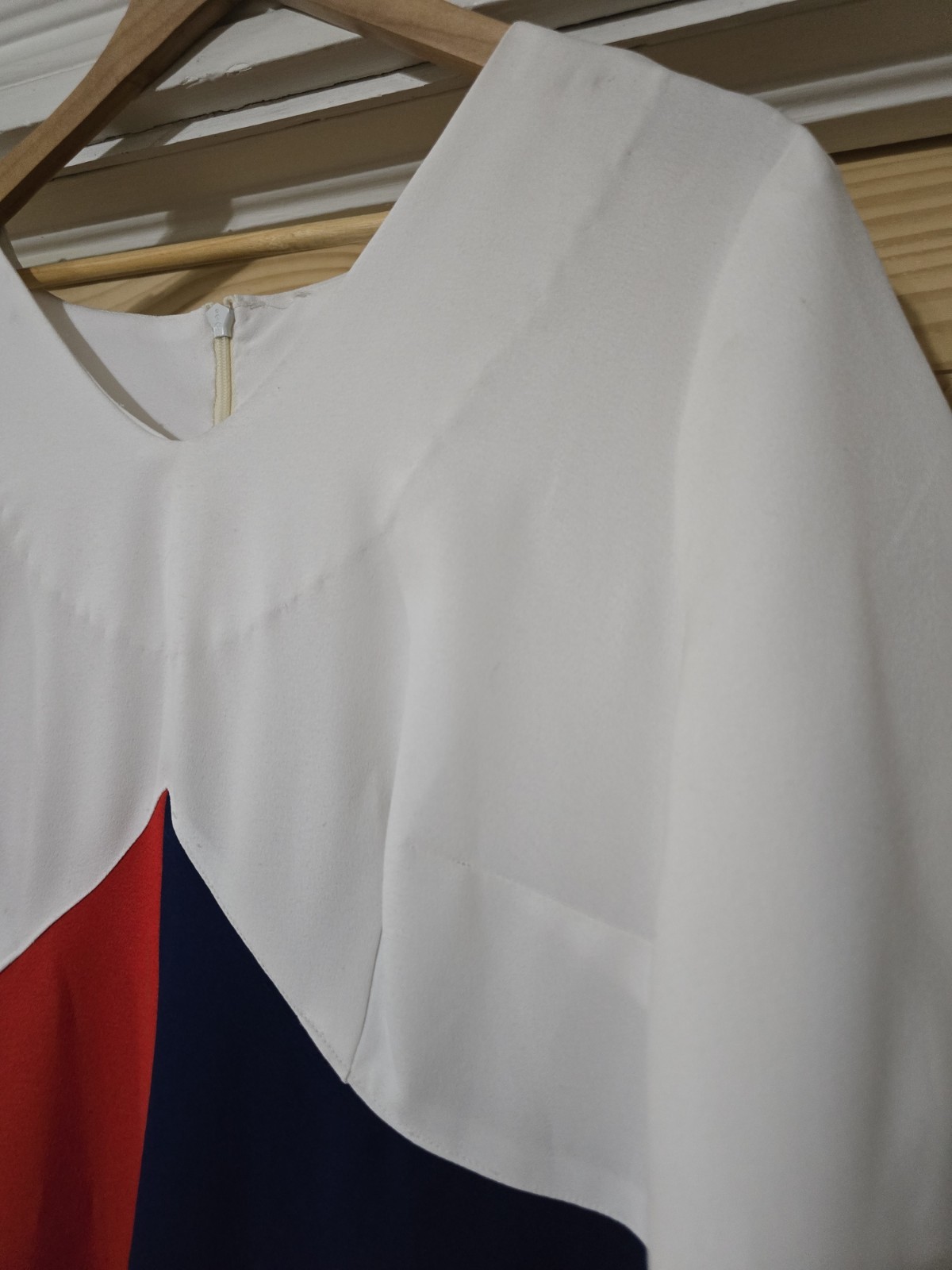 1970s Red White And Blue Polyester Gown