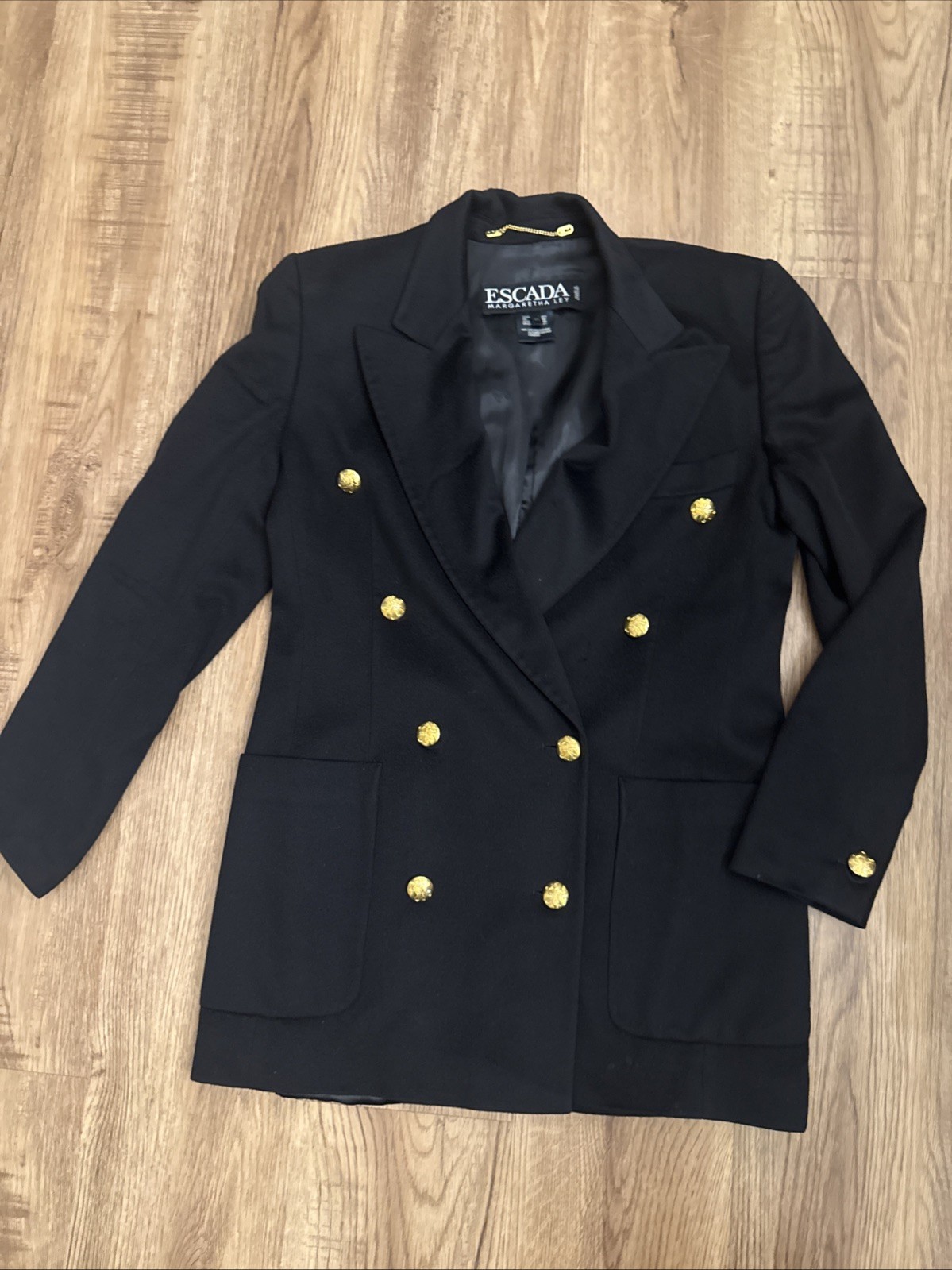 Escada Margaretha Ley Cashmere Double Breasted Blazer Jacket Women&rsquo;s 38&Prime; Chest