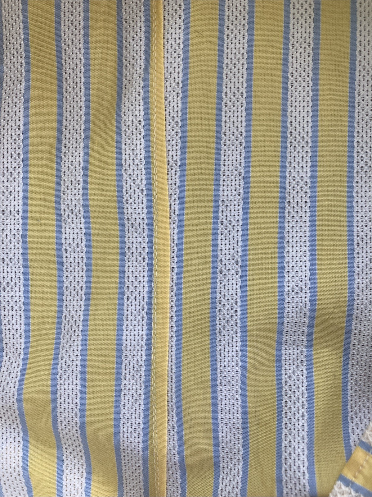 Vintage 1990s Handmade Striped Button Down Women Shirt Textured Dobby S/M Spring
