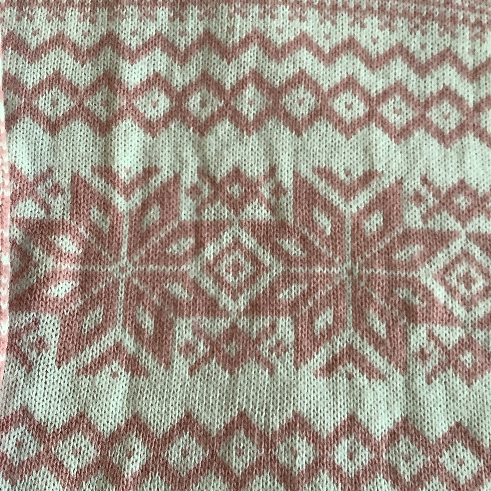 Laura Tyler pink white thick snowflake turtleneck women&rsquo;s ski sweater size M/L
