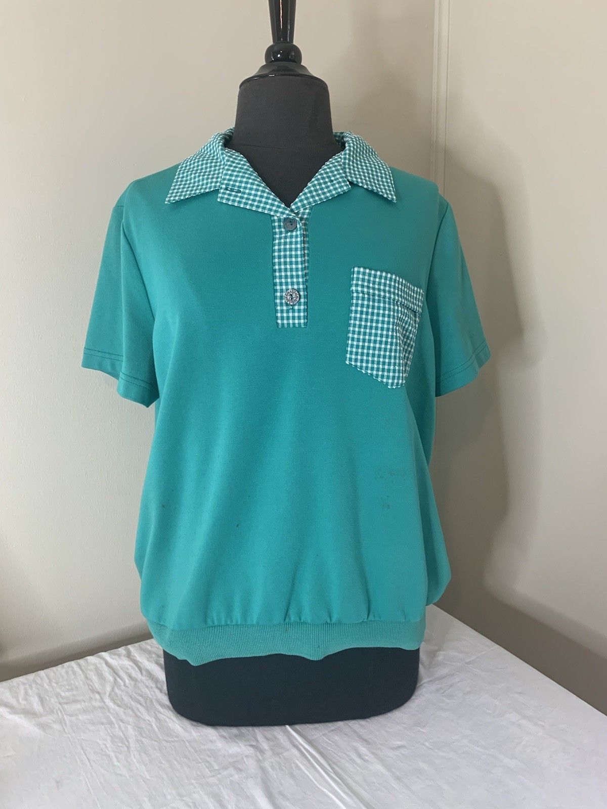 Vintage GRAFF Californiawear Teal Short Sleeve Sweatshirt SP