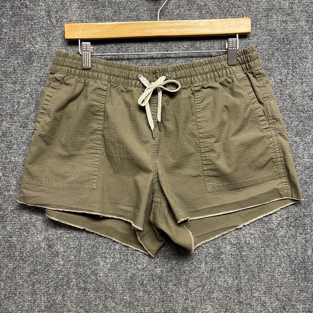 Vuori Olive Green Drawstring Jean-Style Shorts