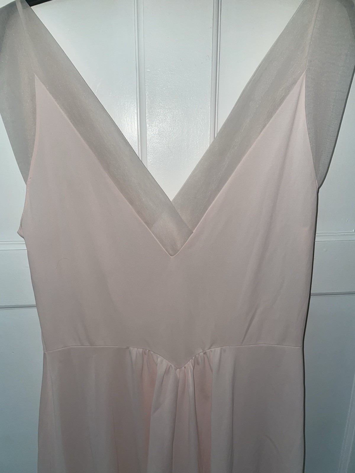 Vintage Vanity Fair Womens Full Length Embroidered Bust Nightgown Blush Pink 38