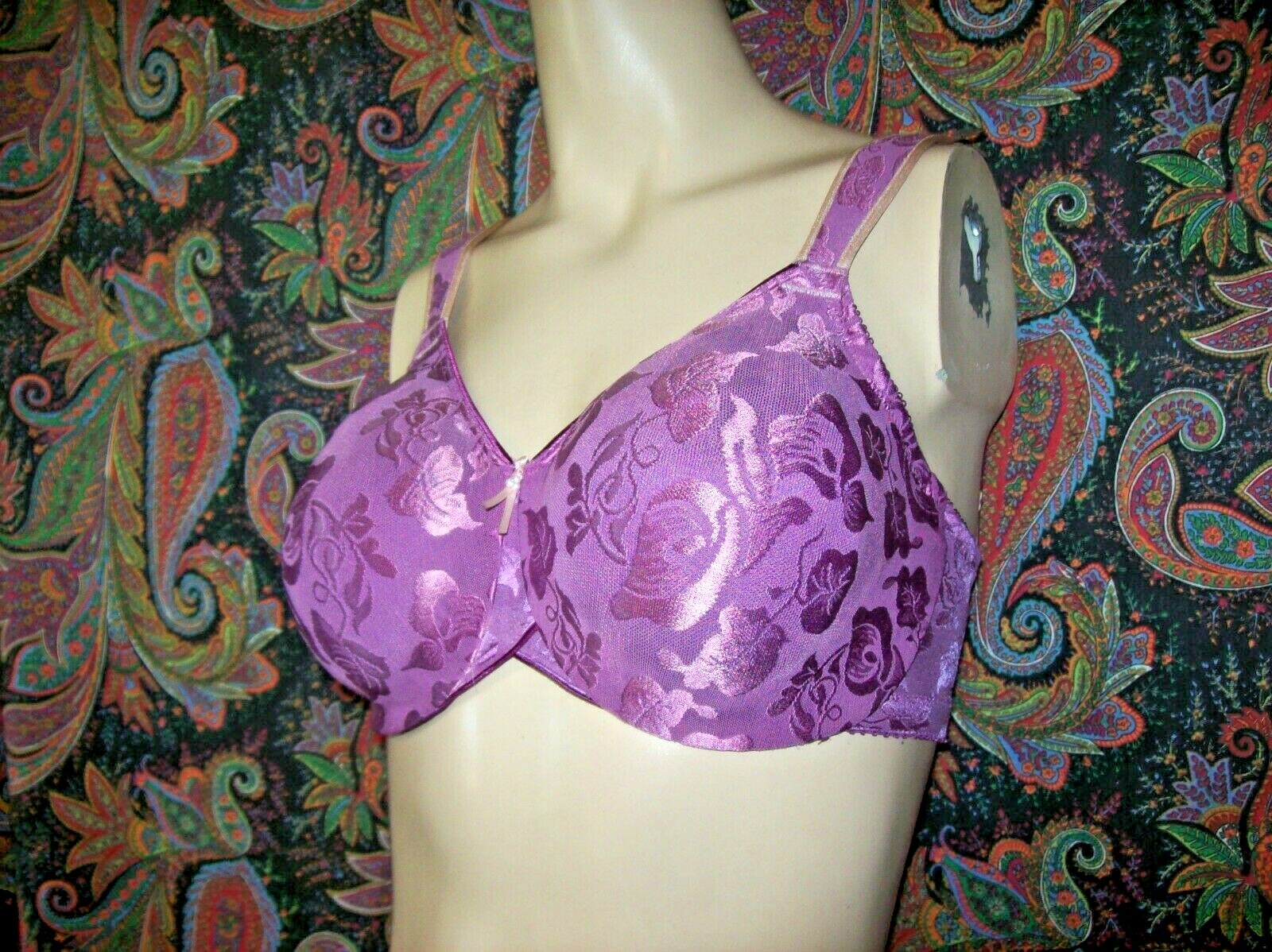 Vtg Wacoal Awareness Magenta Full Figure Seamless Underwire Bra 34DD 85567