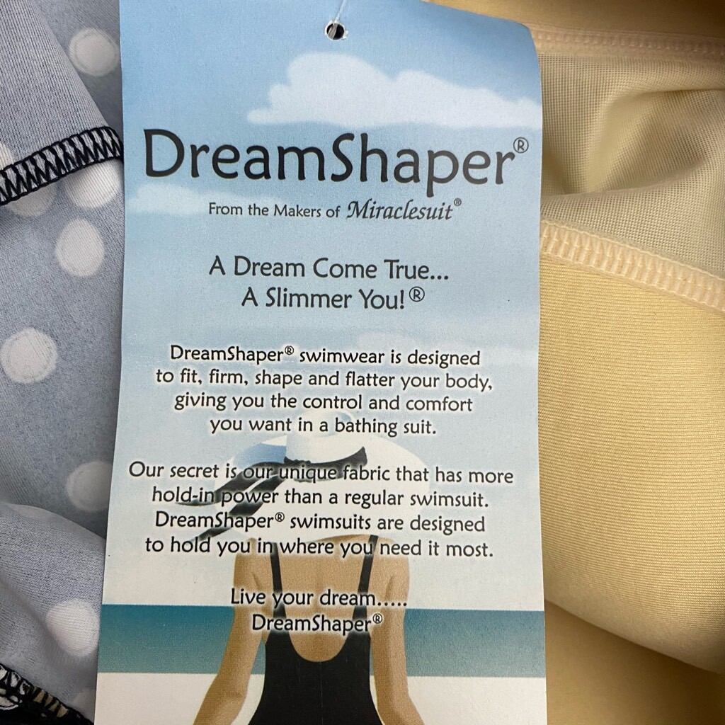 Dream-shaper by Miraclesuit Black White/Tan Polka Dot Swim Dress