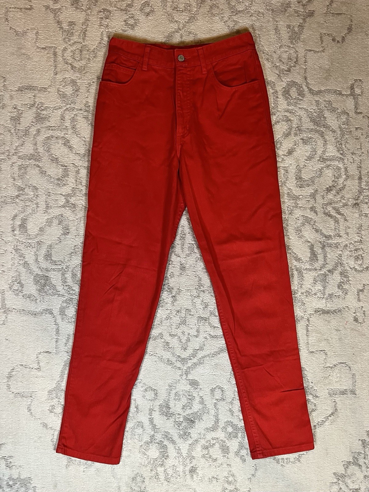 GUESS Georges Marciano Vintage 80&rsquo;s Ankle Zip Red Jeans Sz 32 (14) Made In USA