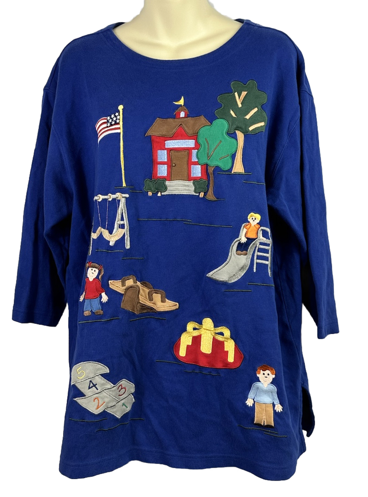 Vintage Bechamel Women&rsquo;s School Teacher Kids Playground Embroidered Size Large