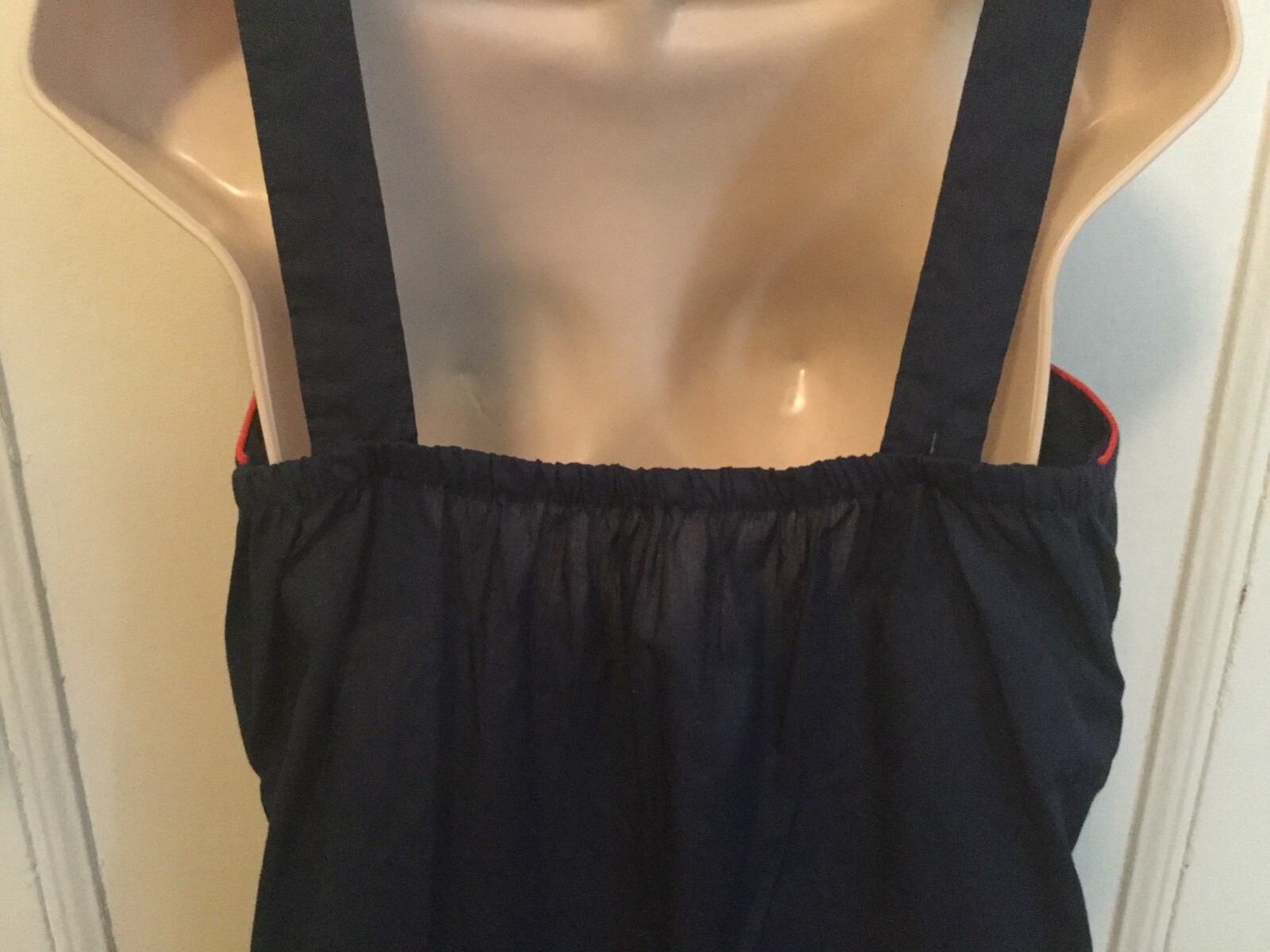 1980s Summer Strap Navy Red yellow Green Stripe Rave Maxi Poly Summer Camp Y2K M