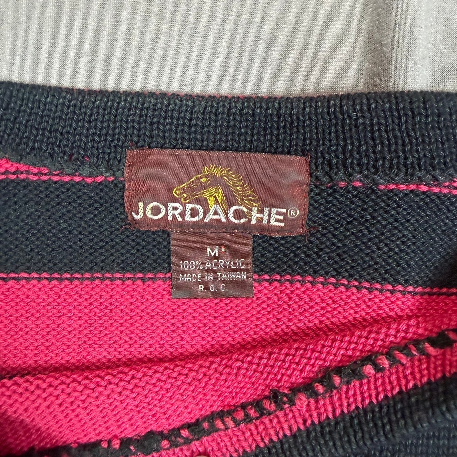 Jordache Vintage Womens Medium Multicolor Striped Knit Boat Neck Sweater Casual