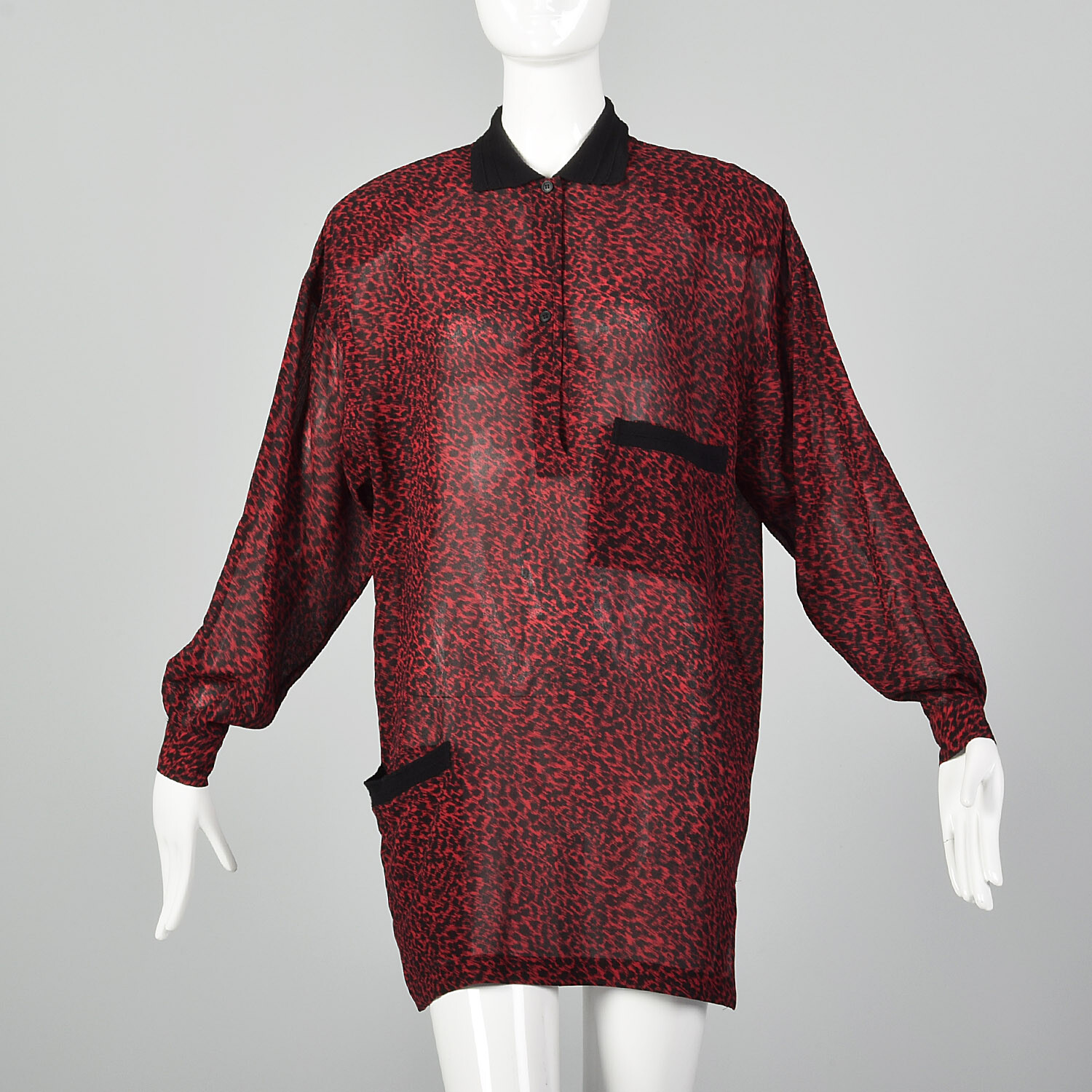 Medium Gianni Versace 1980s Silk Tunic Vintage Animal Print 80s Sack Designer