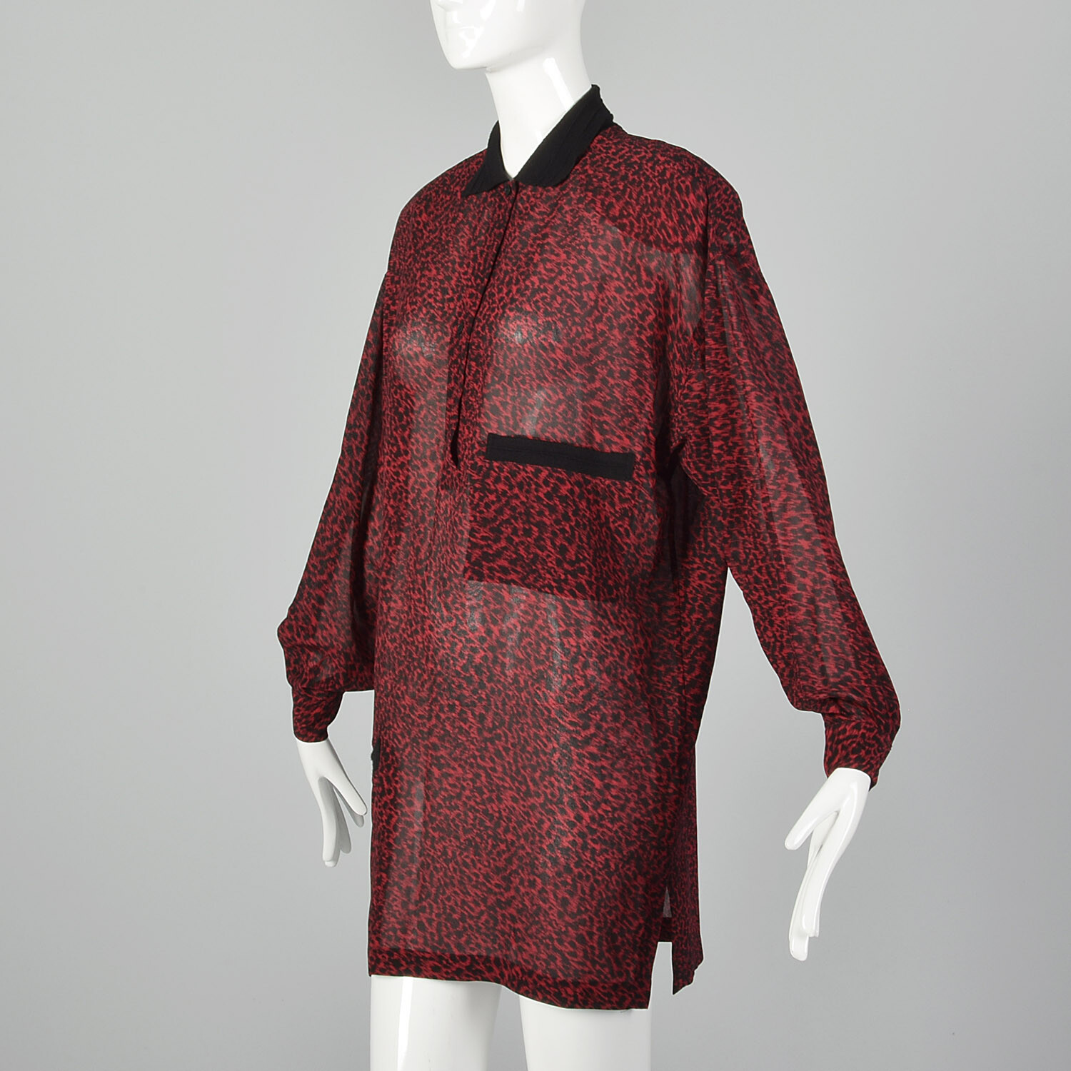 Medium Gianni Versace 1980s Silk Tunic Vintage Animal Print 80s Sack Designer