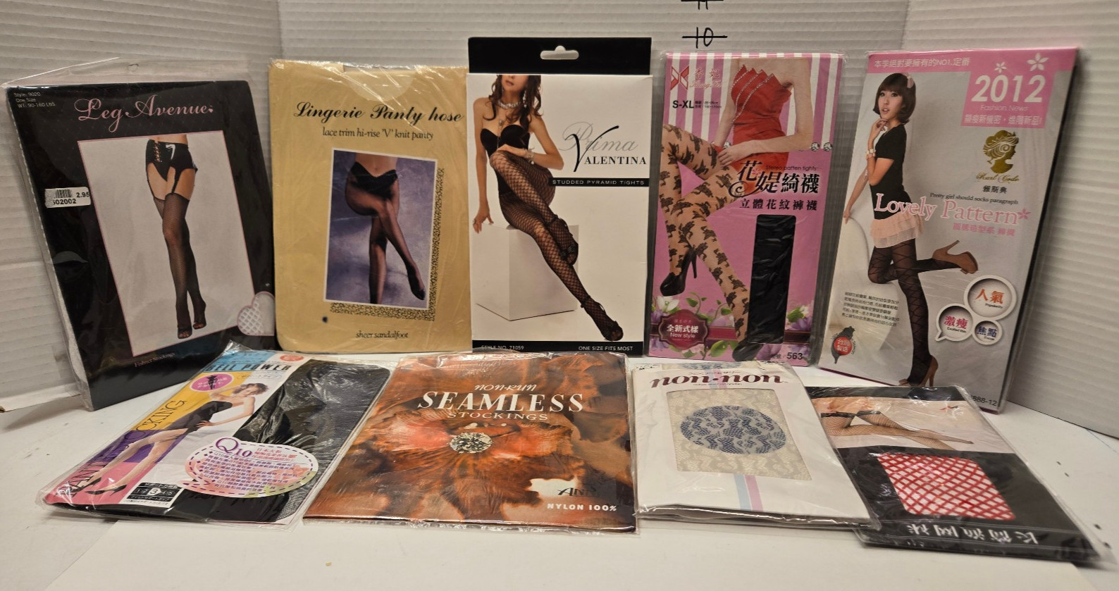 Mixed Lot patterned/Fashion Pantyhose/Tight/Stockings Various Colors 9 Pair