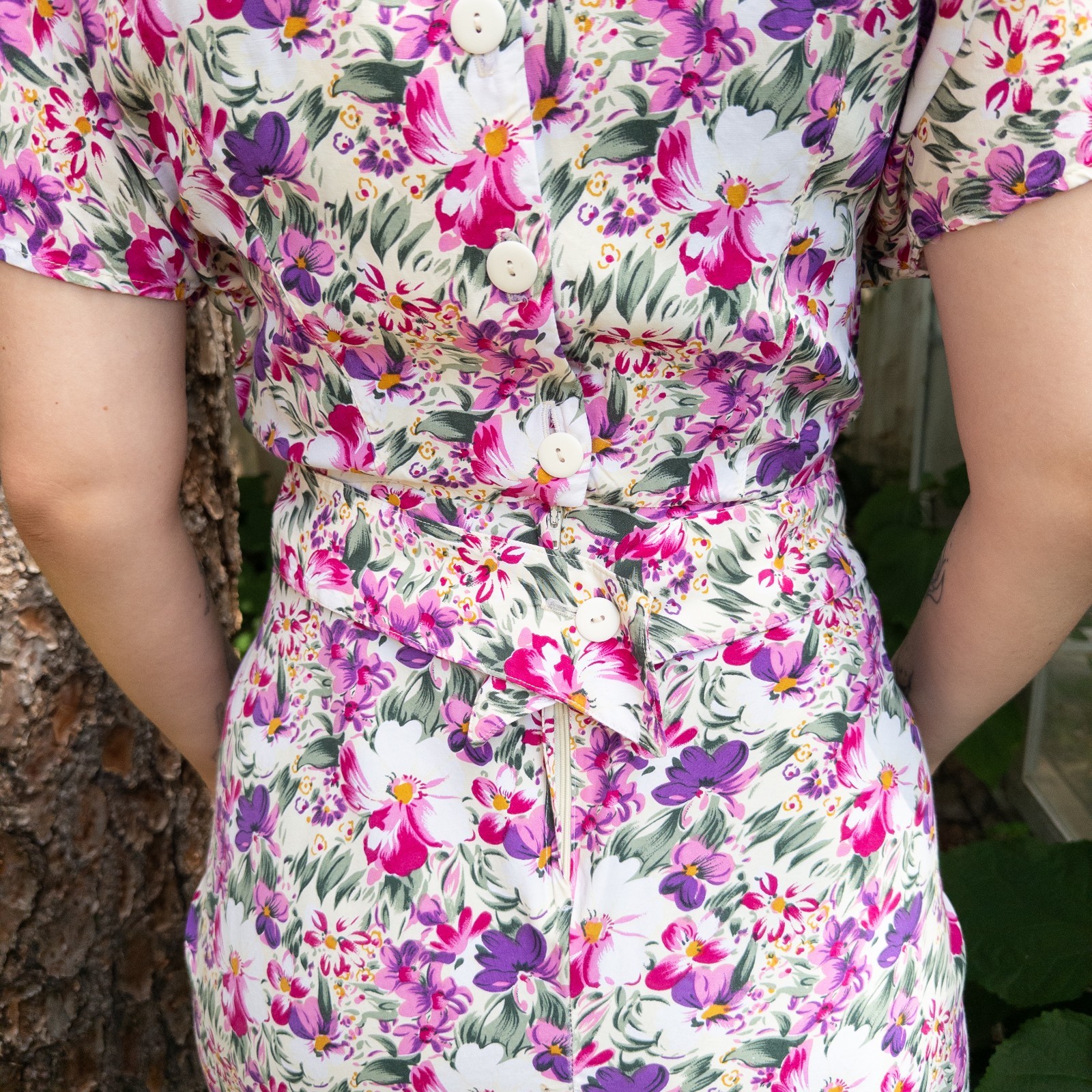 VTG 80&rsquo;s David Benjamin Cottagecore Feminine Romantic Floral Midi Dress Size S
