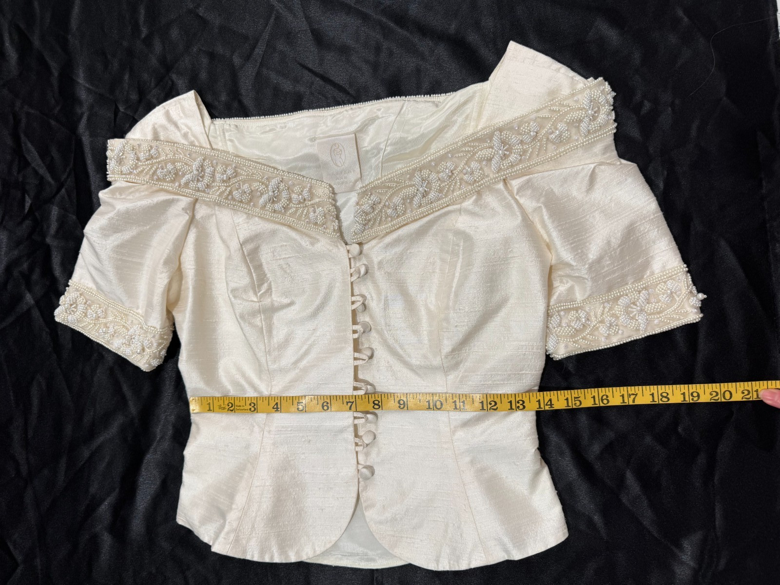 Vintage Romantic Beaded Ivory Blouse Skirt Set Watters Watters Bridal Top Sz 2/4