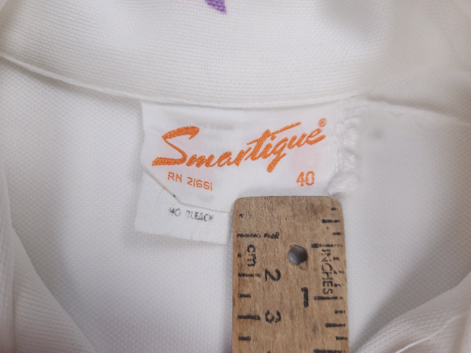 Smartique Vintage 1960s Double Knit Polyester Point Collar Top Mod Medium