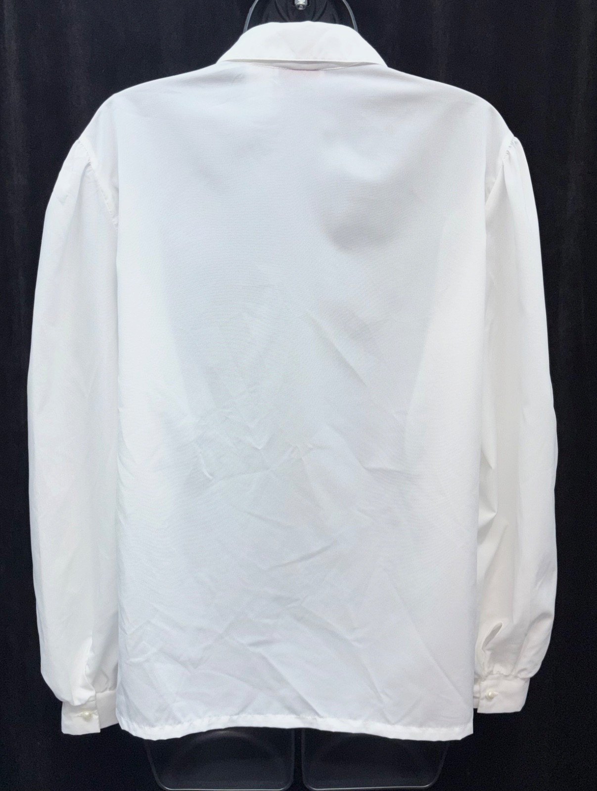 VTG JONQUIL by JUDY BOND Size 14 Button Up Lace Detail Neckline Blouse Ivory
