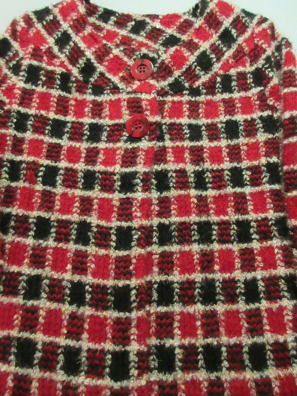 RETRO VINTAGE JACKET RED & BLACK SWING STYLE SIZE M/L NO LABEL