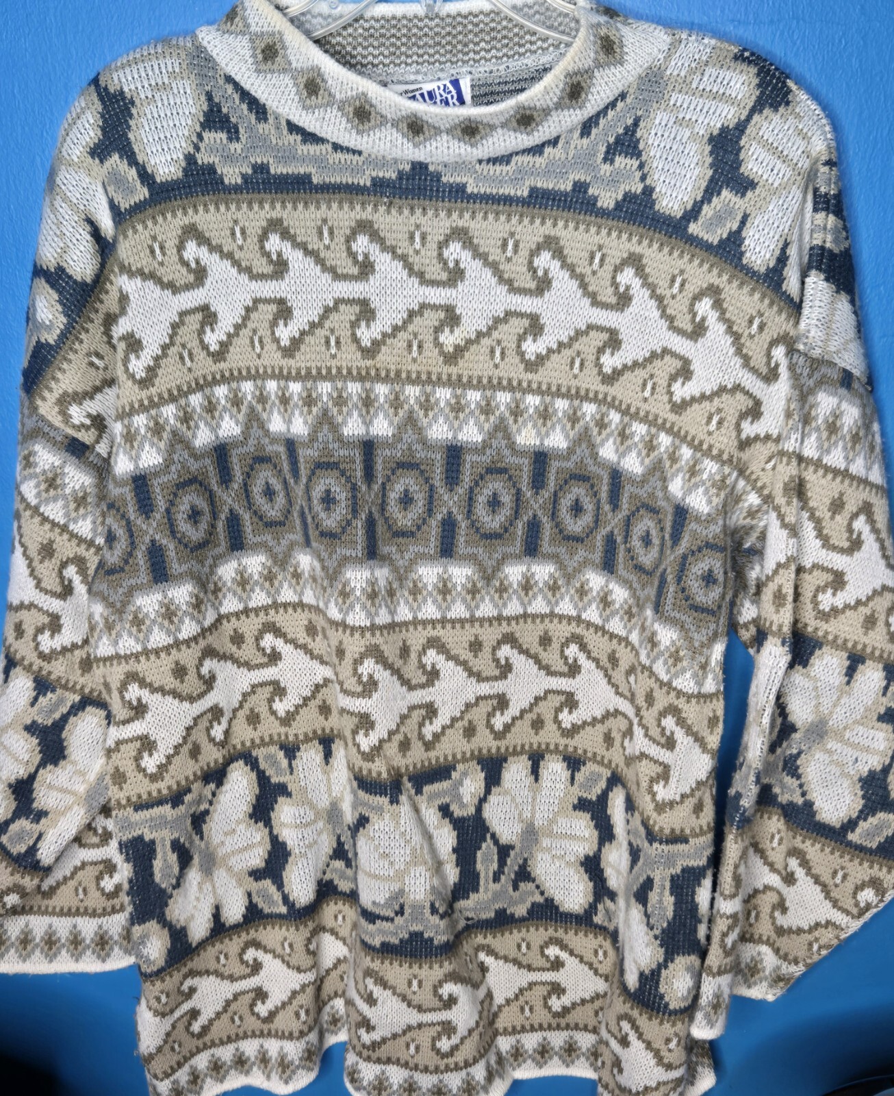 Vintage 80s Laura Tyler Wool Sweater Plus 2x Shoulderpads