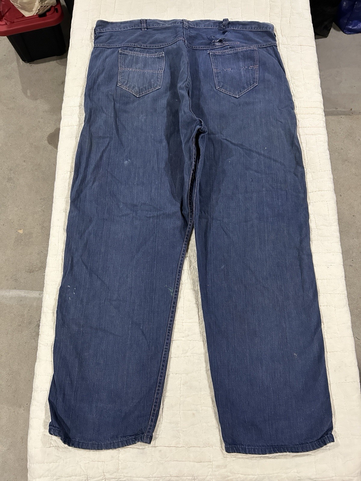 Vintage JC Penney Ranch Craft Side Zip Denim Carpenter Pants Vat Dyed Size 40×29