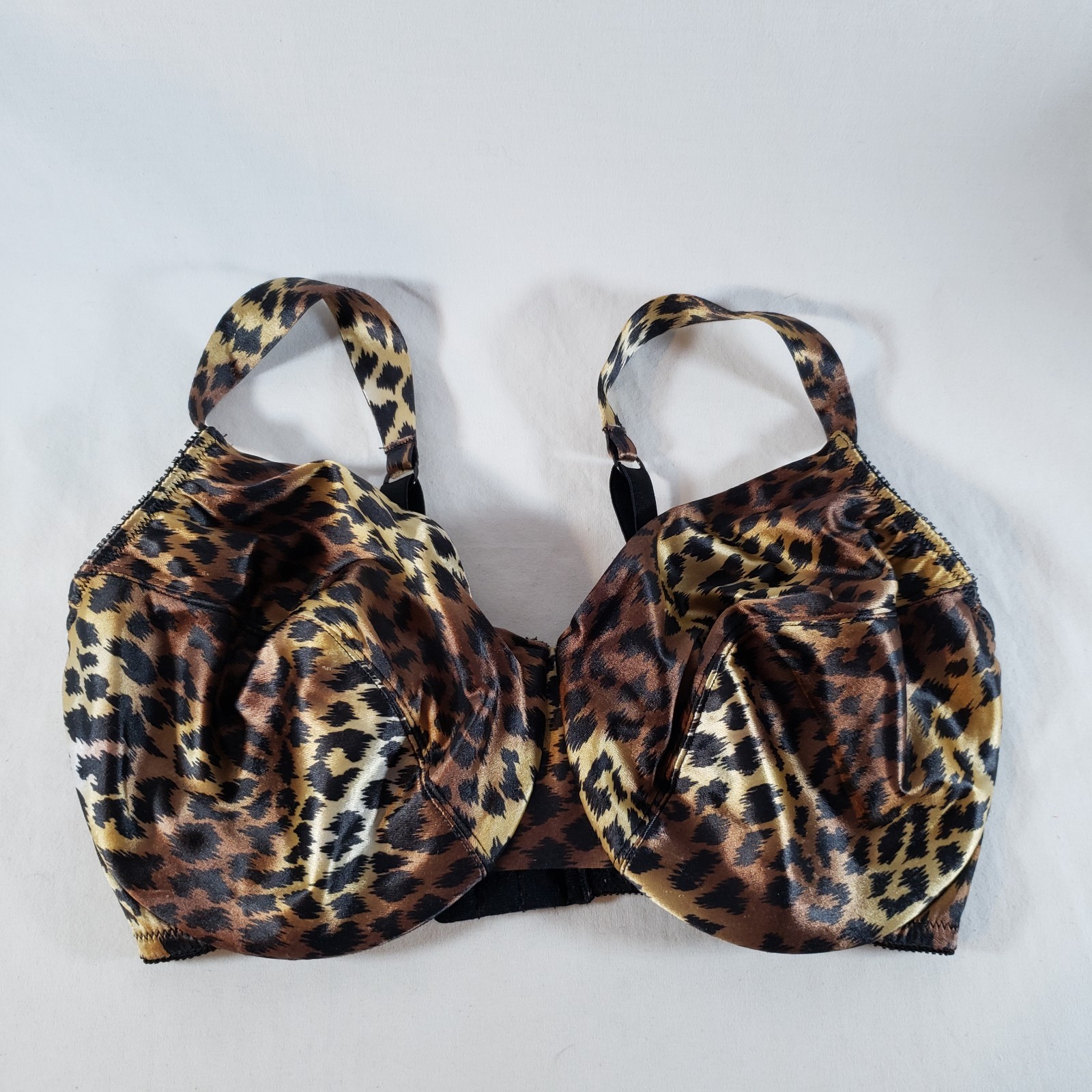 Victoria&rsquo;s Secret Second Skin Satin Unlined Full Coverage Bra 38DD Gold Leopard