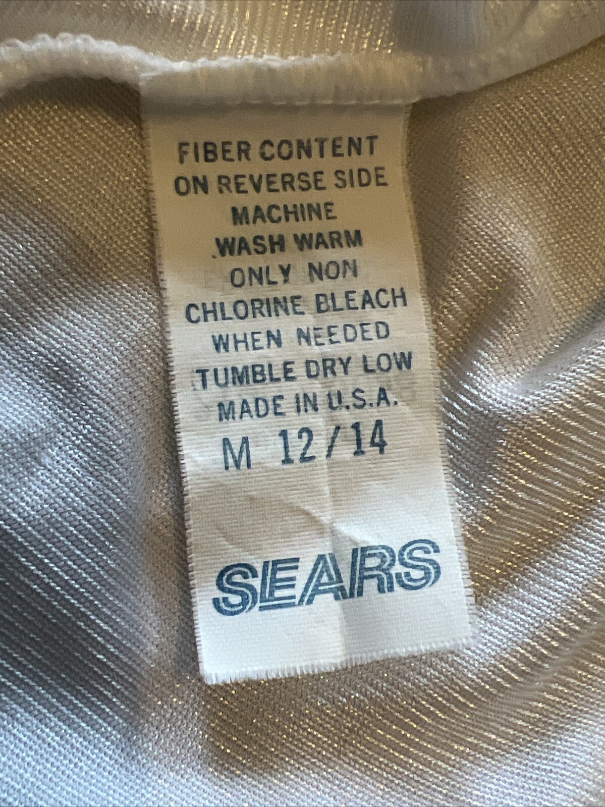 Vtg Sears Slip Long Full Maxi Length Ivory Size medium 12/14