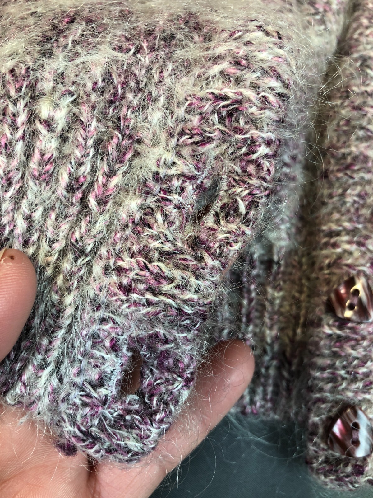 Vintage St Michael Size 12 / 40 Bust 34 Mohair Blend PURPLE KNIT VEST Bust 34in