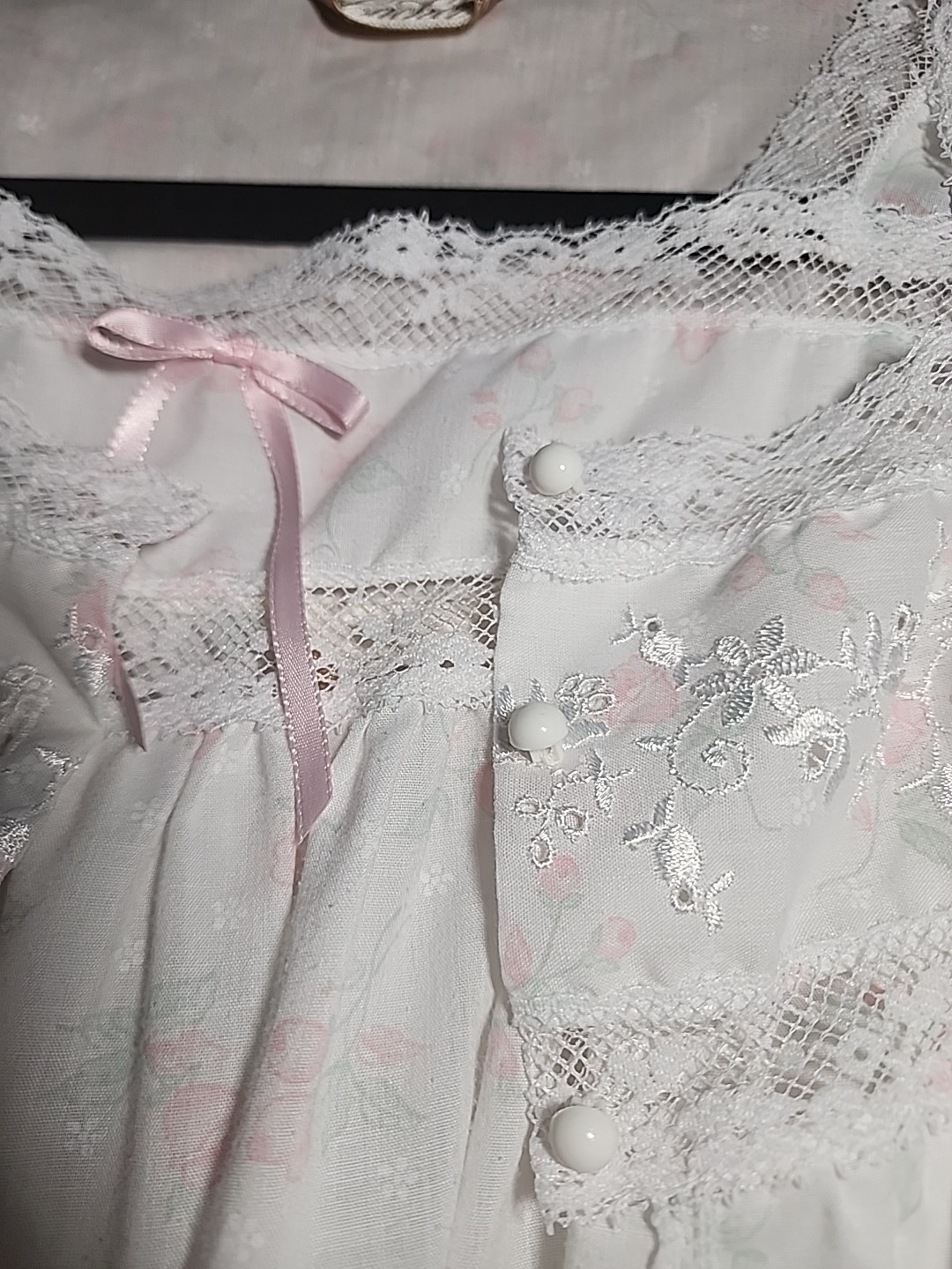 Vintage Sears Cachet Cotton Polyester Nightgown & Robe Set Long Sz Medium 12-14