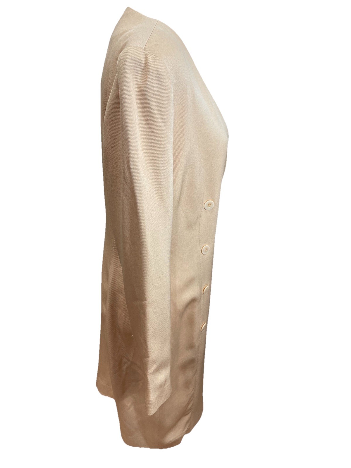 VTG Ann Taylor Double Breasted Blazer Dress Champagne Size 8-90s Minimalist