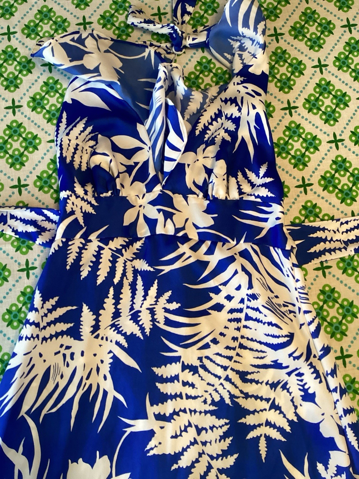 70s Pomare Ruffled Halter Top Hawaiian Maxi Dress – Vintage sz 8 –