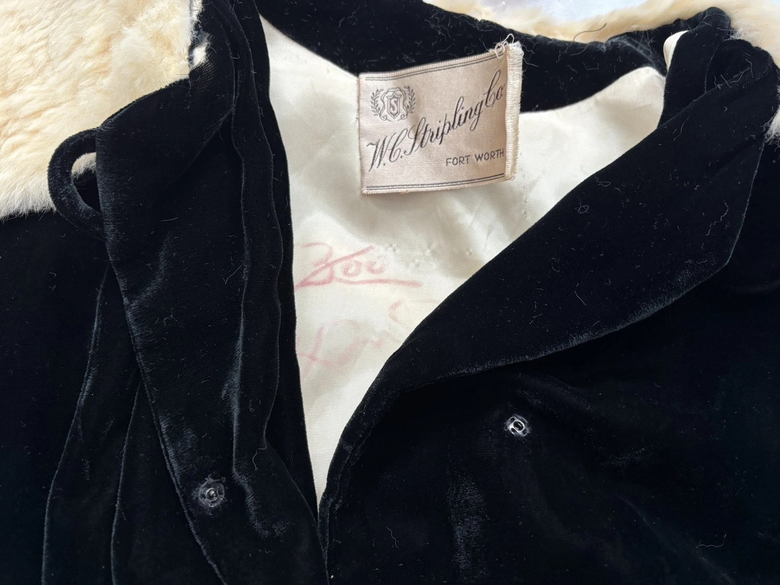 Vtg Fur Collared Black Velvet Duster Robe Old Hollywood Style Glam Size Medium