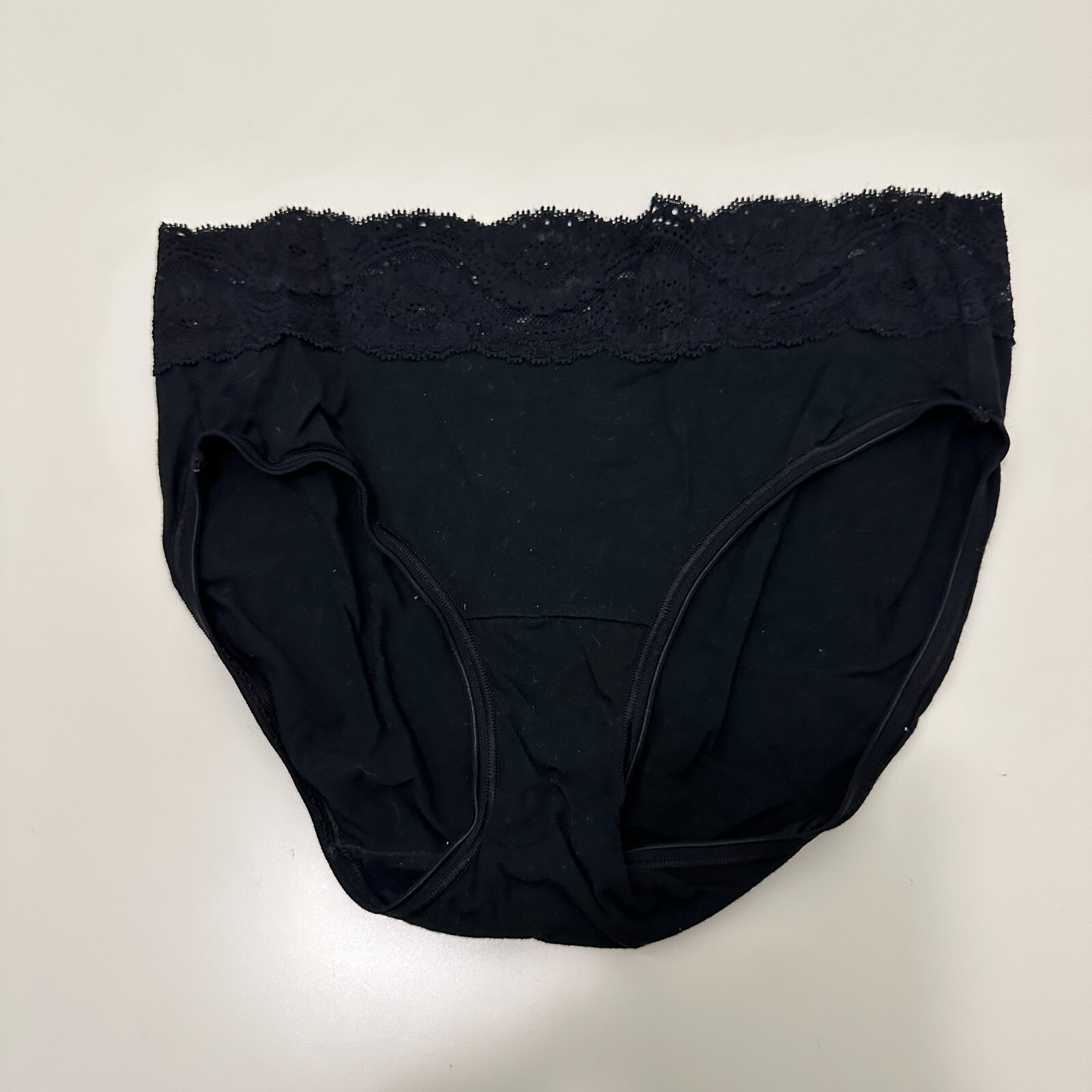 Soma Intimates Hipster Panty Medium Black Floral Lace Nylon Stretch Lightweight