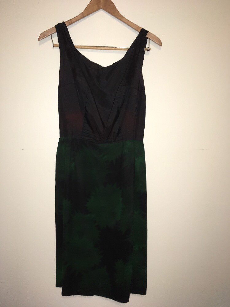 Green And Black 2 Pieces Dress Evening Wear Vintage 1980s Custom