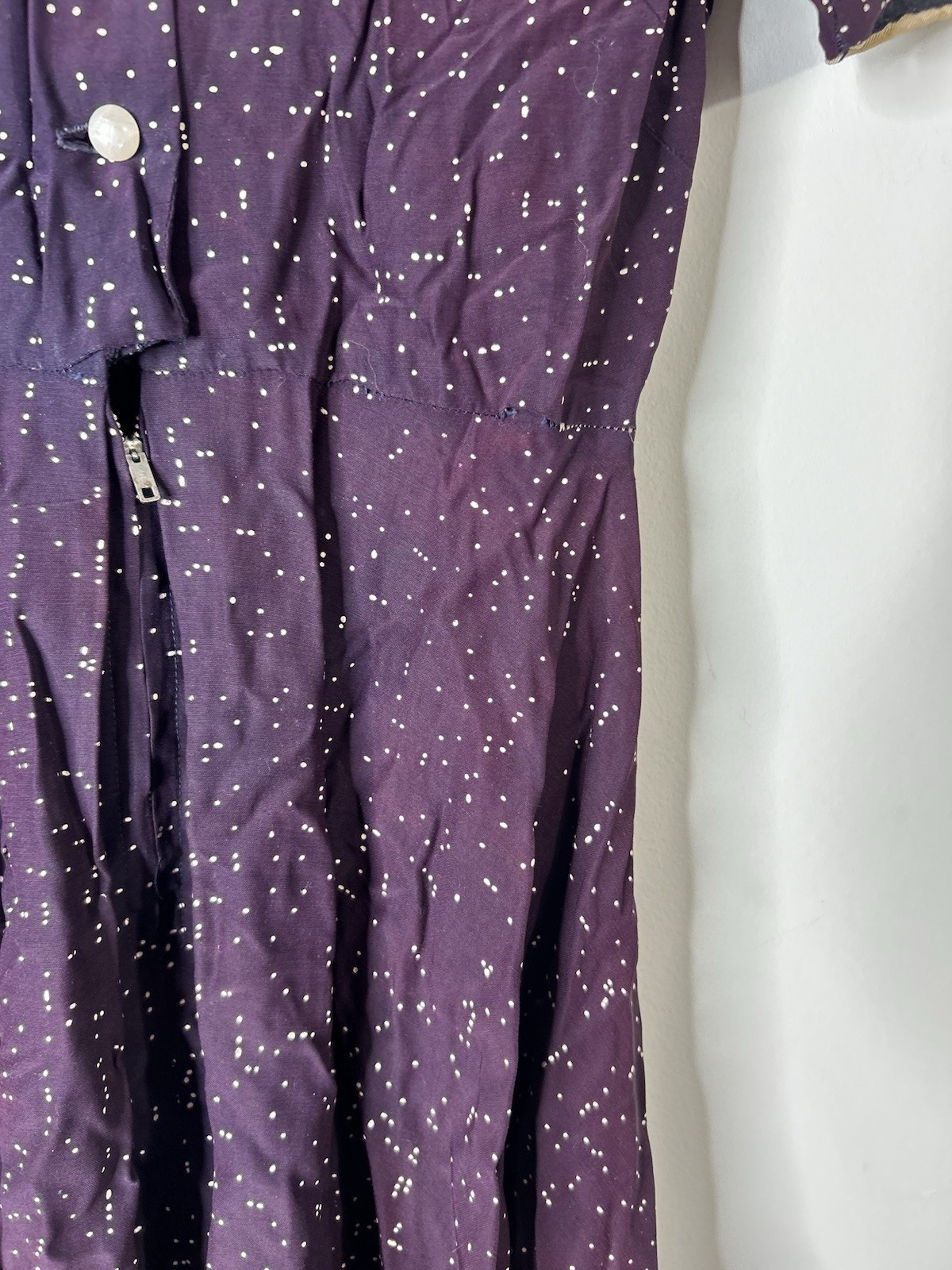 Vintage 1950’s Dress Women’s Purple Speckled Fit Flare Everyday Causal