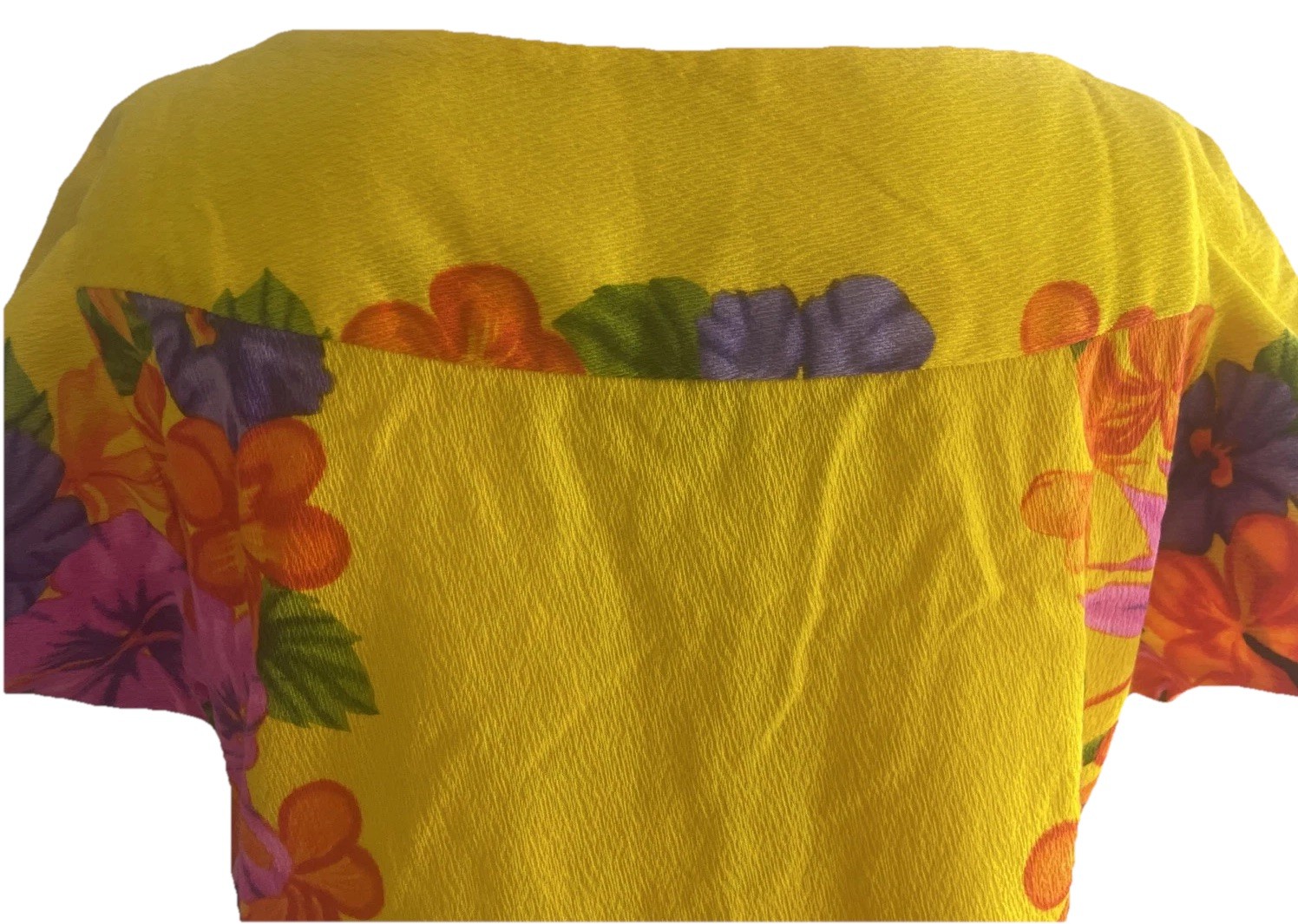 Vintage 1960’s Hawaiian Togs Honeymoon Mini Dress Bright Yellow Floral Size XS