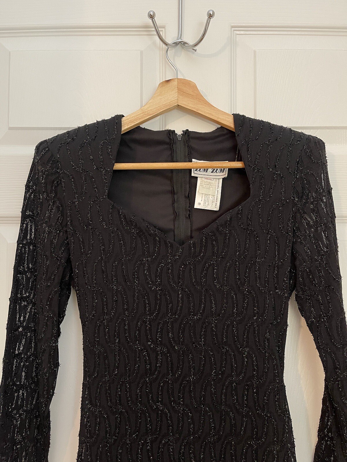 Zum Zum Vintage USA Made Womens S Glitter Knit Sexy Cocktail Dress