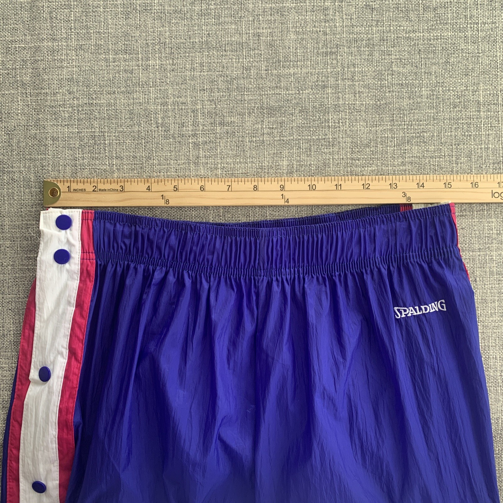 Spalding TEAR-AWAY PANTS Nylon Snap Purple Hot Pink X-Large Vintage 1980’s 90’s