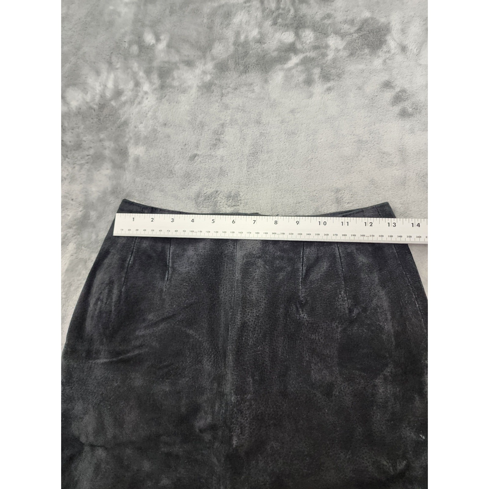 Vintage 90s Perspective Leather Straight Cut Pencil Skirt Size 7 Black W26 Lined