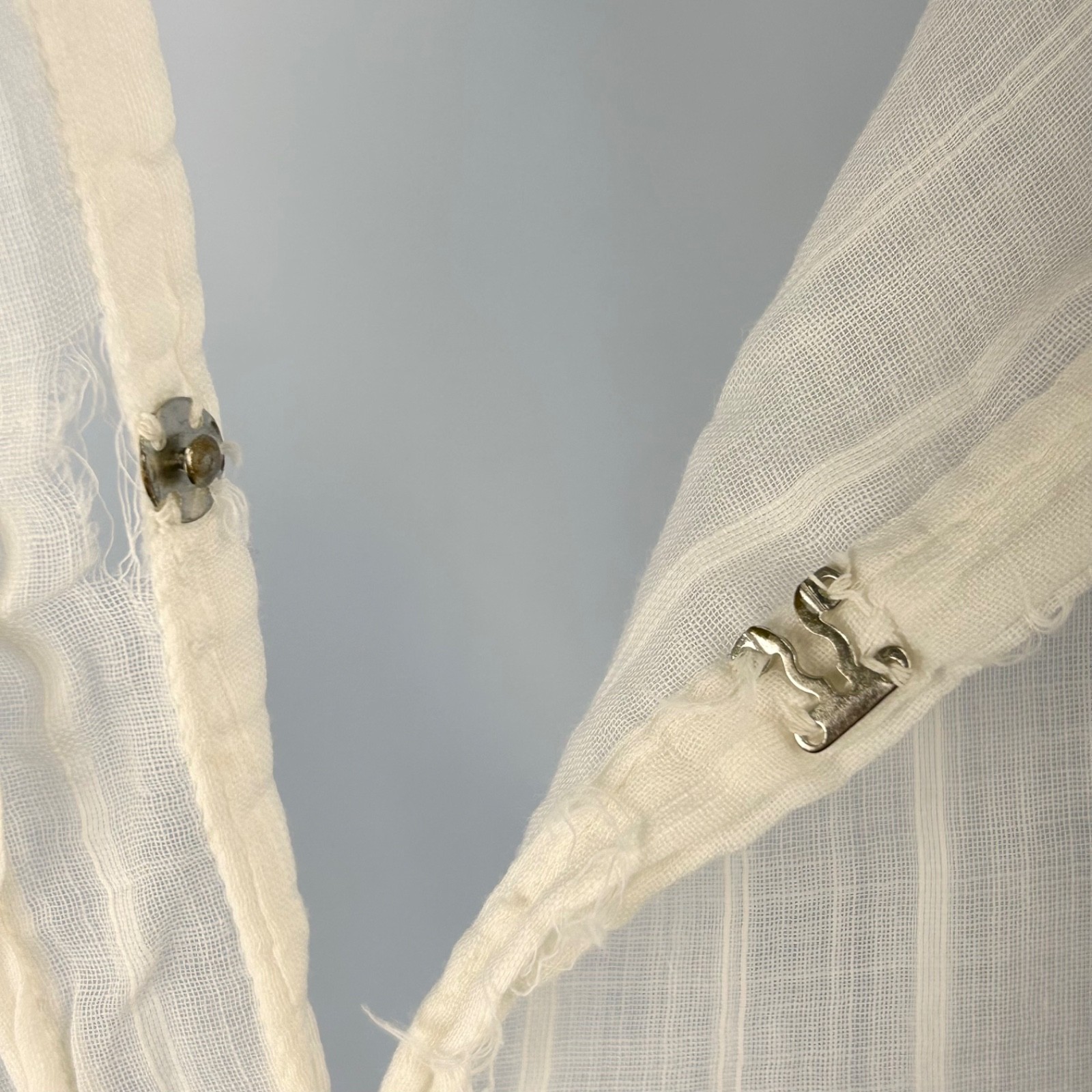 Antique Early 20th Century Sheer White Cotton Tea Gown Pintuck Pleats, Lace