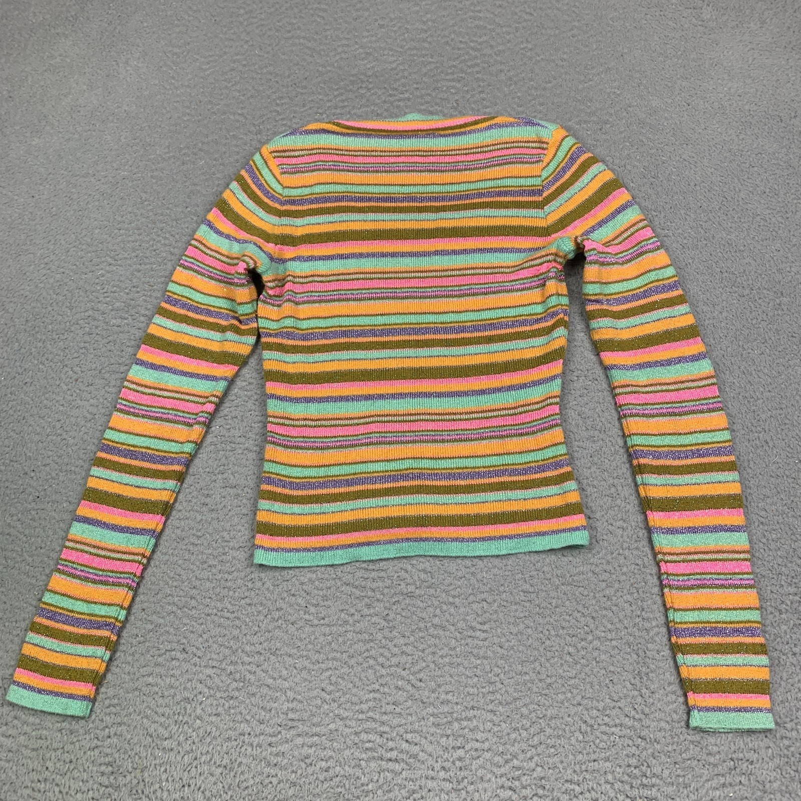 Vintage 90&rsquo;s Christian Lacroix Bazar Sweater Top XS Pastel Metallic Striped Knit