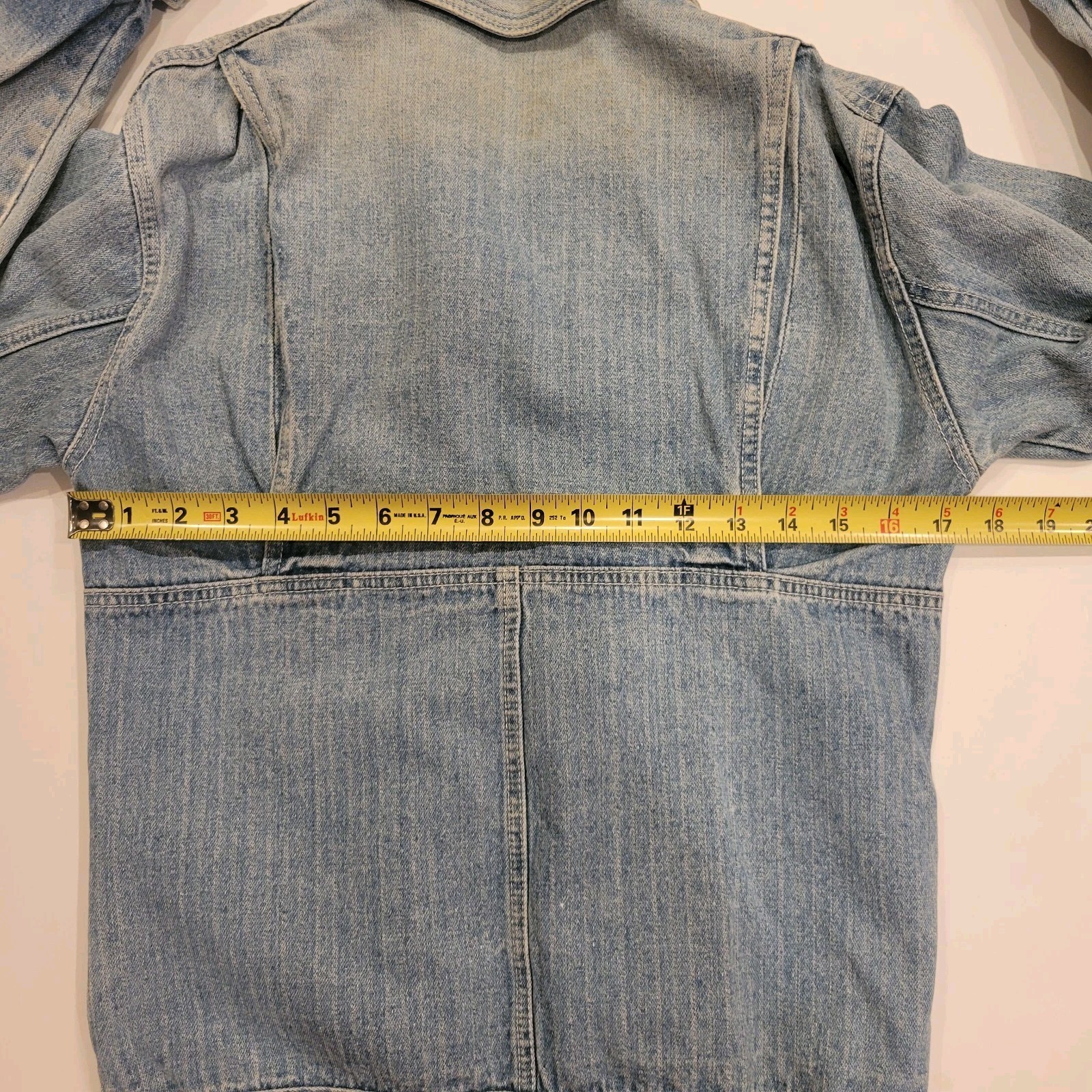 Vintage Union Bay Denim Jacket 100% Cotton Trucker Country Distressed Size Small
