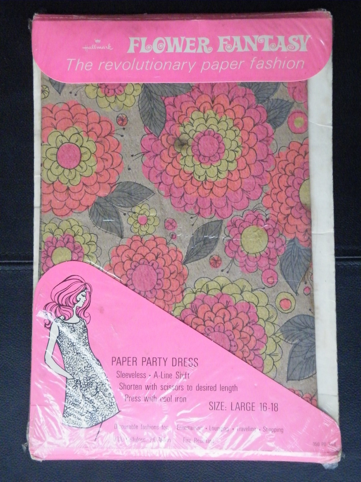 Vintage Hallmark Flower Fantasy Paper Fashion Party Dress Large 16-18 FREE SHIP