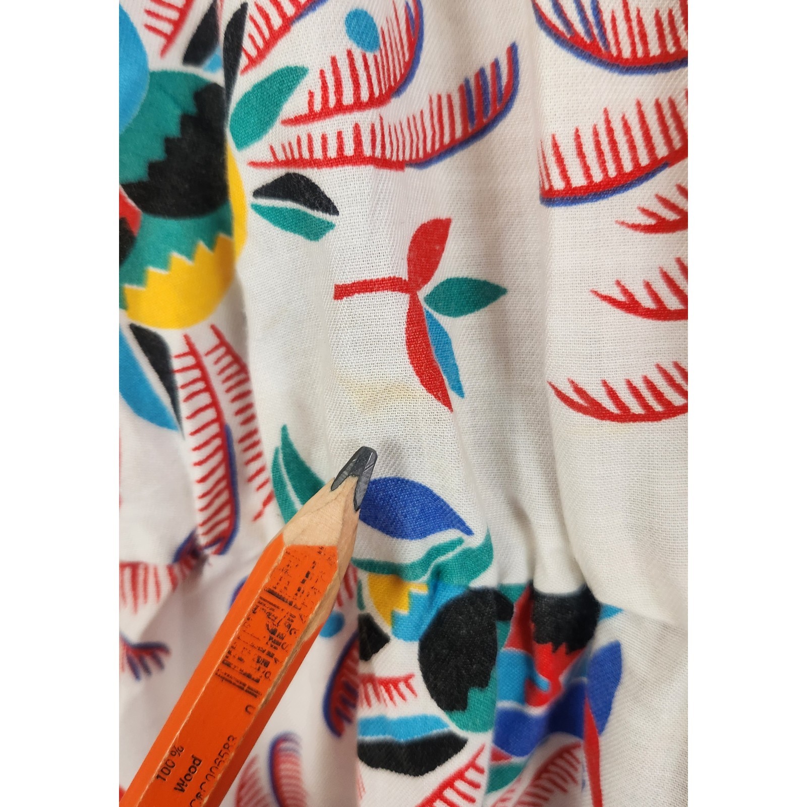 Vintage Items California Abstract Tropical Midi Sundress Sz 16 Retro Red Yellow