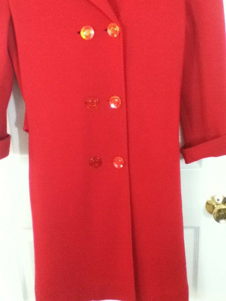 Vintage 70&rsquo;s Mod Red Wool Knit Coat Sz Large Alexander&rsquo;s British Hong Kong