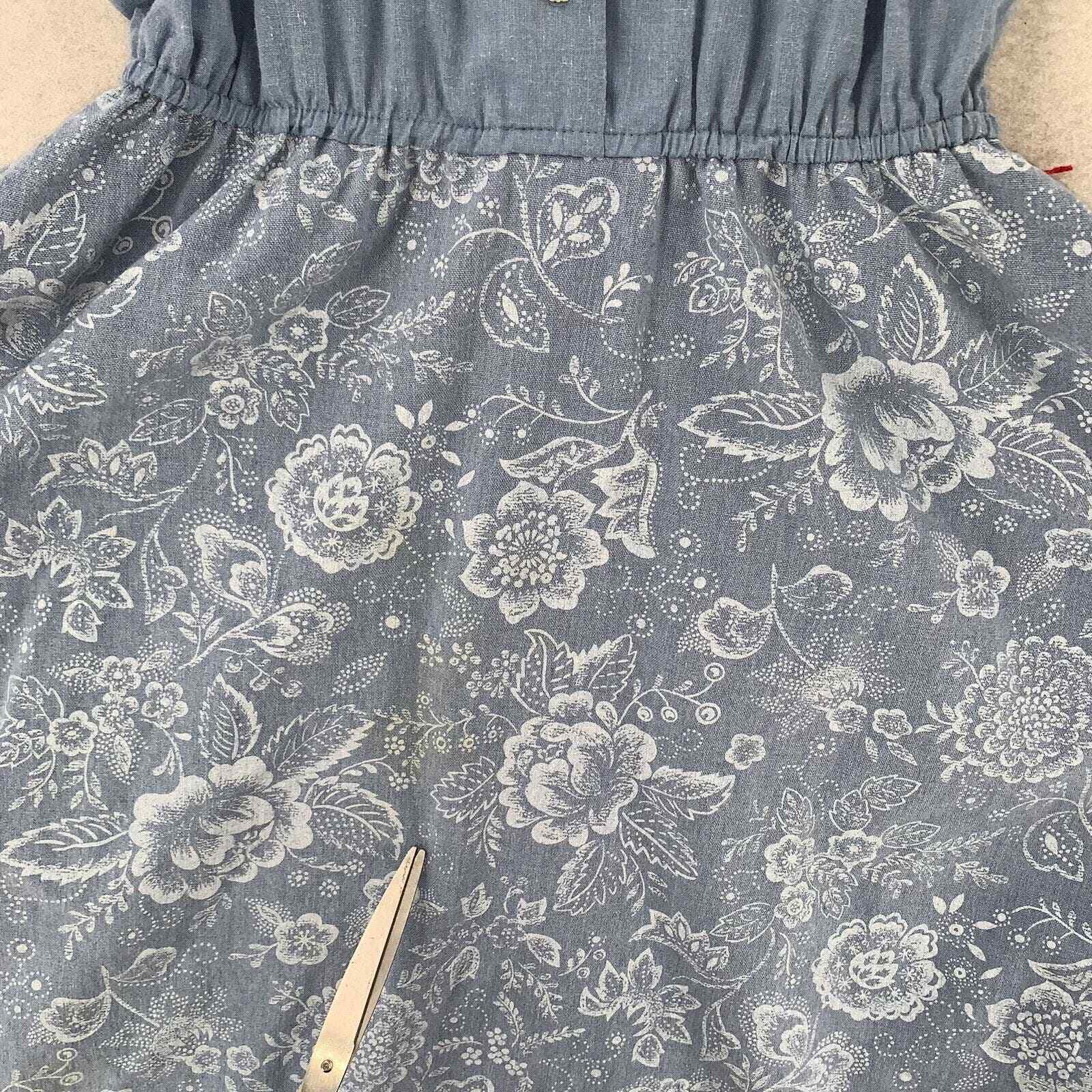 Vintage Norwin Suit Dress Blue Floral Long Line 2 Piece Modest Womens Med-Lg