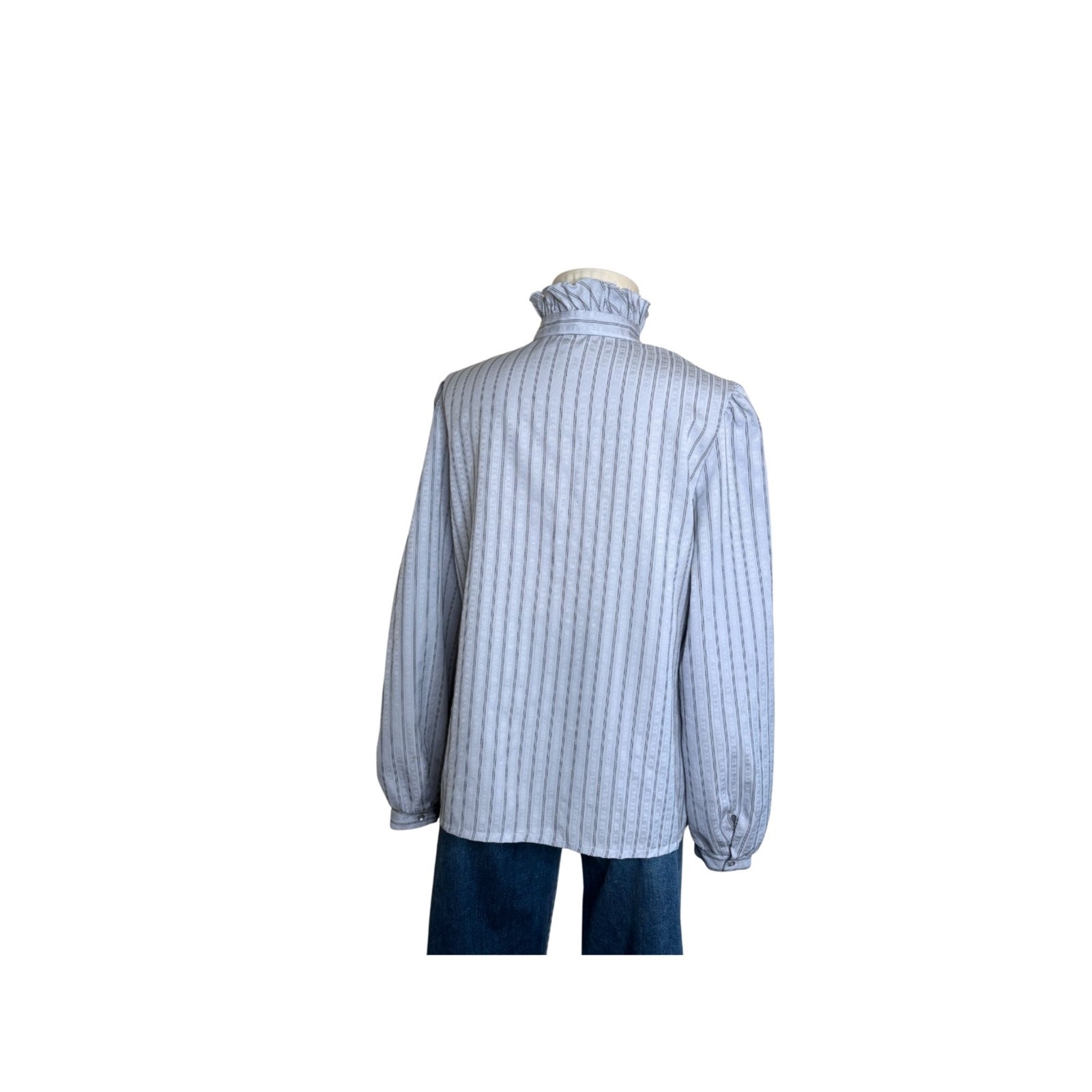 Vintage 80s gray Jonquil ruffle front blouse vintage size 18 bust 44 inches