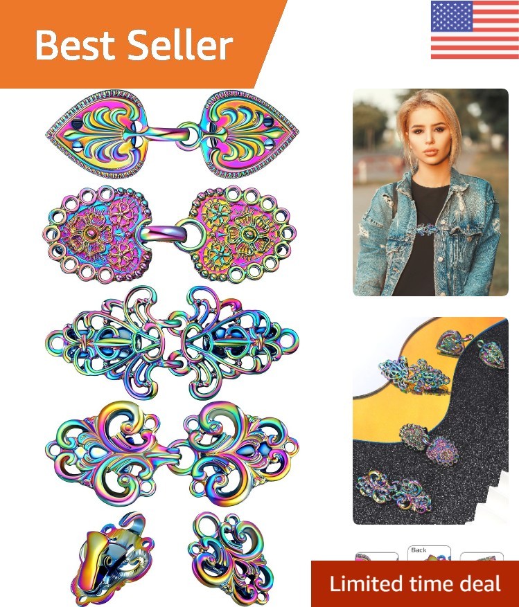 Elegant 4-Piece Vintage Sweater Clip Set – Colorful Clips for Stylish Outfits