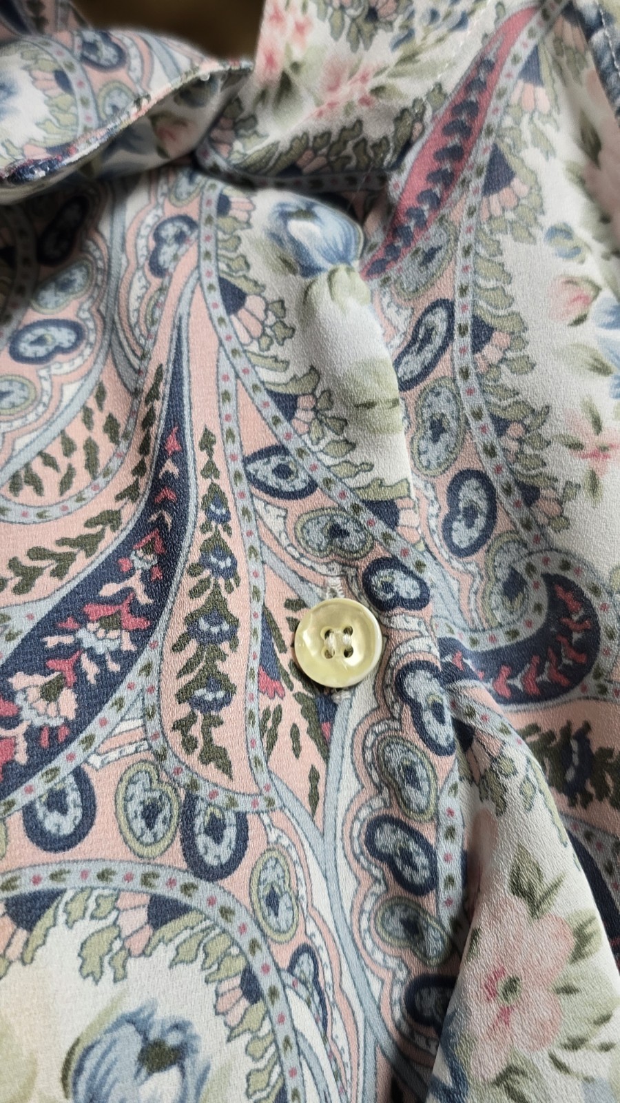 Vtg 70’s Alfred Dunner Blouse Collared With Ruffles Long Sleeve Paisley Sz 16