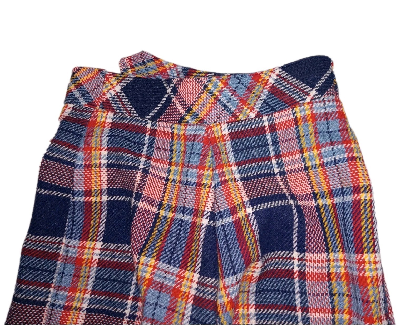 Vintage Bobbie Brooks Bell Bottom Flare Pants Plaid 6 XS 26 X 28.5 Retro Hippie