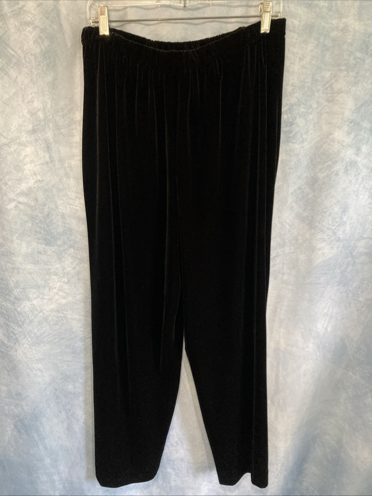 Vtg 90s Alex Evenings Black Velour Pants Wide Leg Whimsigoth Witchy Romantic 1X