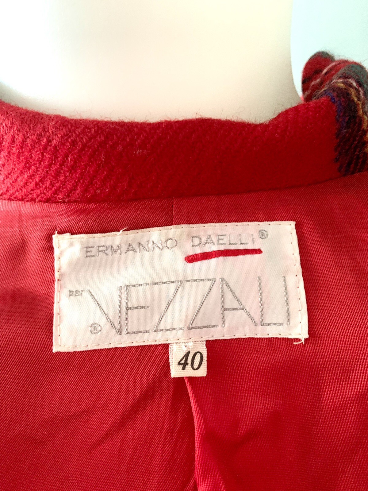 Vintage Ermanno Daelli / Scervino Red Tartan Cropped Jacket Size IT 40 US 4/6
